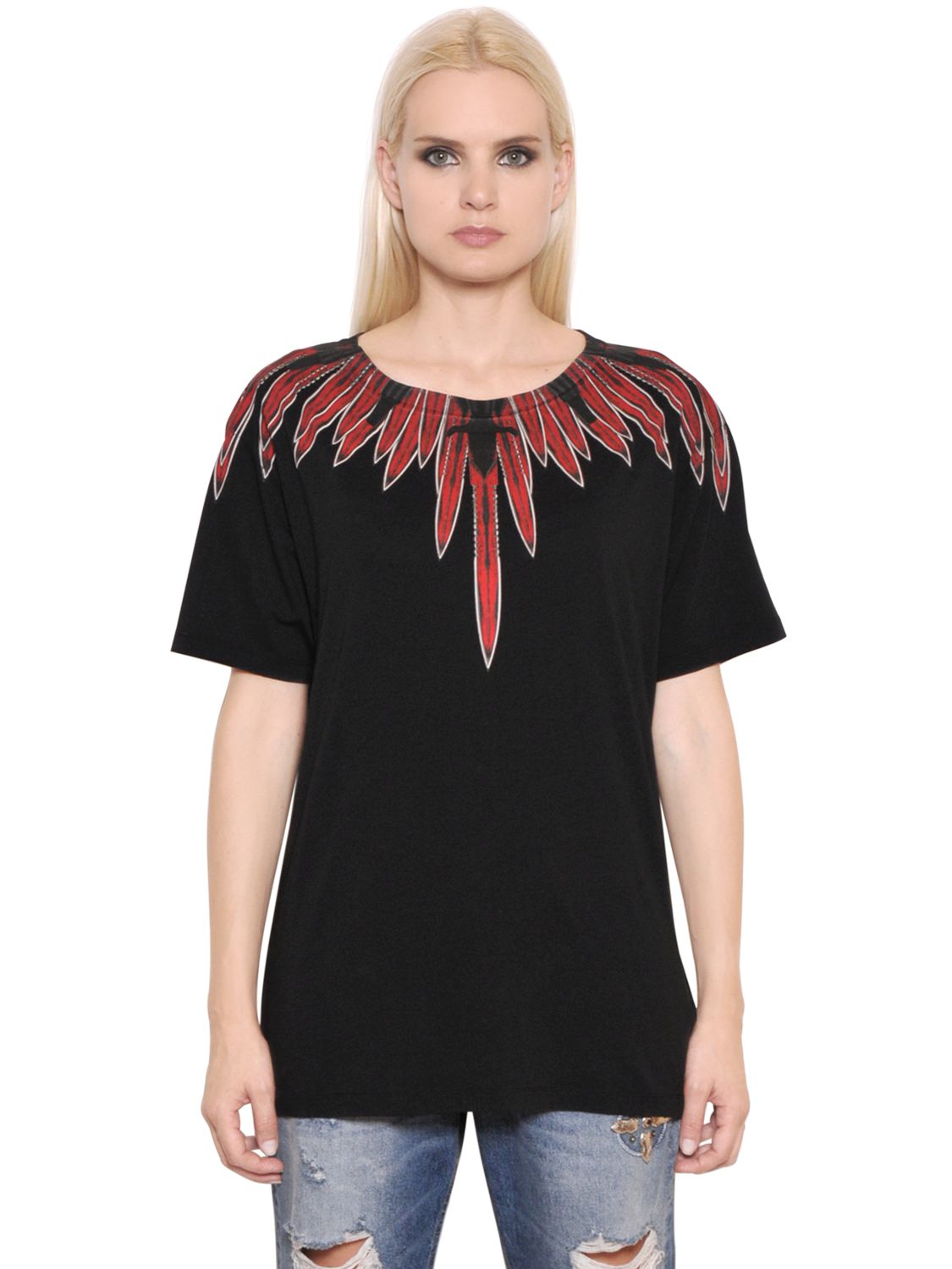 marcelo burlon county of milan t-shirt in jersy di cotone con spade stampate nero/rosso donna abbigliamento,marcelo burlon maglie usate,Italia shop online,negozi roma,Fresco a Buon Mercato Marcelo Burlon County Of Milan-Donna Abbigliamento-T-Shirt Vendita Online | Rivenditori Italia Marcelo Burlon County Of Milan-Donna Abbigliamento-T-Shirt - Grande Sconto Nel Nostro Negozio