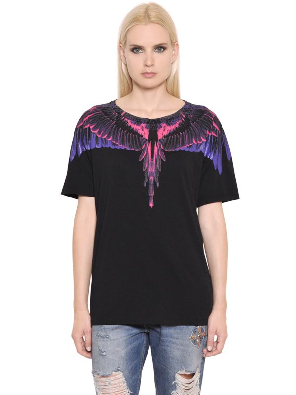 marcelo burlon county of milan t-shirt in jersey di cotone con piume stampate nero/viola donna abbigliamento,marcelo burlon giacca,scontati,garanzia,Fresco a Buon Mercato Marcelo Burlon County Of Milan-Donna Abbigliamento-T-Shirt Vendita Online | Rivenditori Italia Marcelo Burlon County Of Milan-Donna Abbigliamento-T-Shirt - Grande Sconto Nel Nostro Negozio