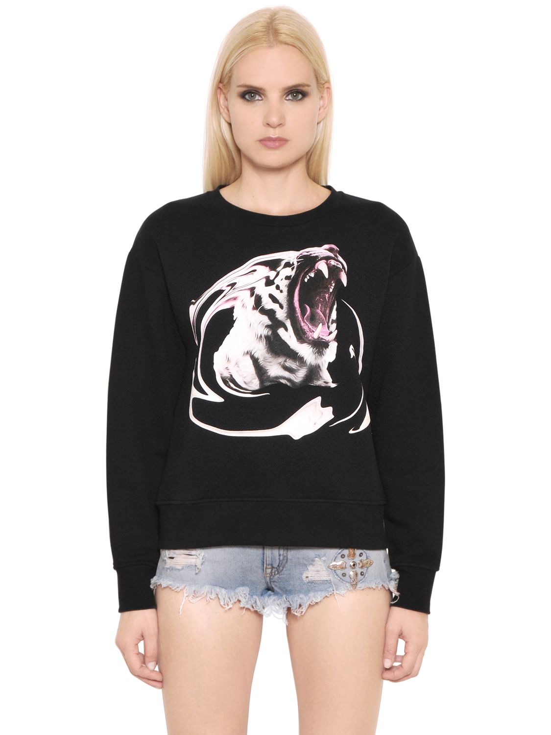 marcelo burlon county of milan felpa in cotone stampa tigre nero/beige donna abbigliamento,marcelo burlon canotte,outlet Italia online,offerte speciali,Fresco a Buon Mercato Marcelo Burlon County Of Milan-Donna Abbigliamento-Felpe Vendita Online | Rivenditori Italia Marcelo Burlon County Of Milan-Donna Abbigliamento-Felpe - Grande Sconto Nel Nostro Negozio